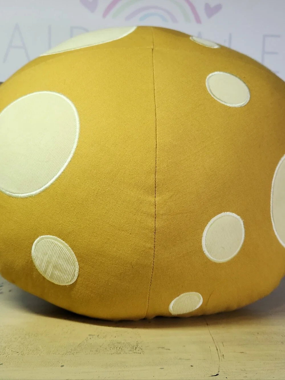 Kid Made Modern Yellow Polka Dot Mushroom Plush Pillow - 18